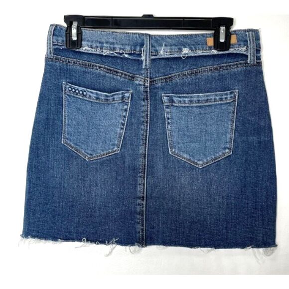 BLANKNYC Two Faced Mini Raw Hem Denim Y2K Jean Skirt Size 25 - Picture 2 of 8